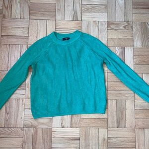 Green Ribbed Women's Sweater